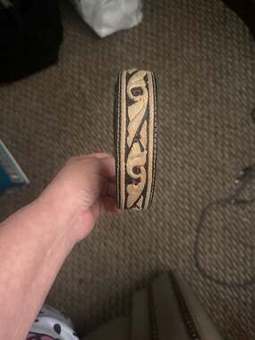 Vintage El Caporal Men's Piteado Hand Embroidered Leather Western Belt Size 36